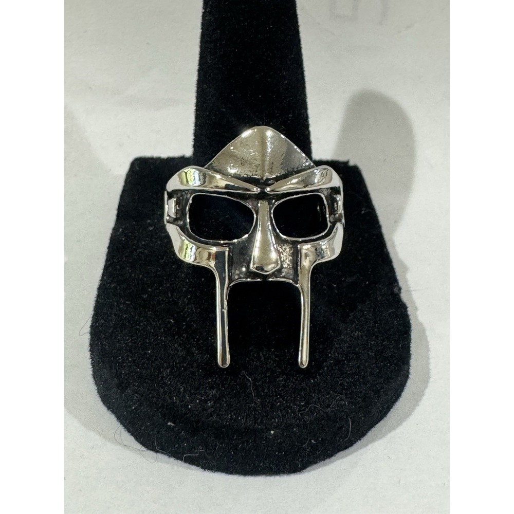 MF DOOM Villain Mask Ring Silver Stainless Steel Hip Hop Statement Ring